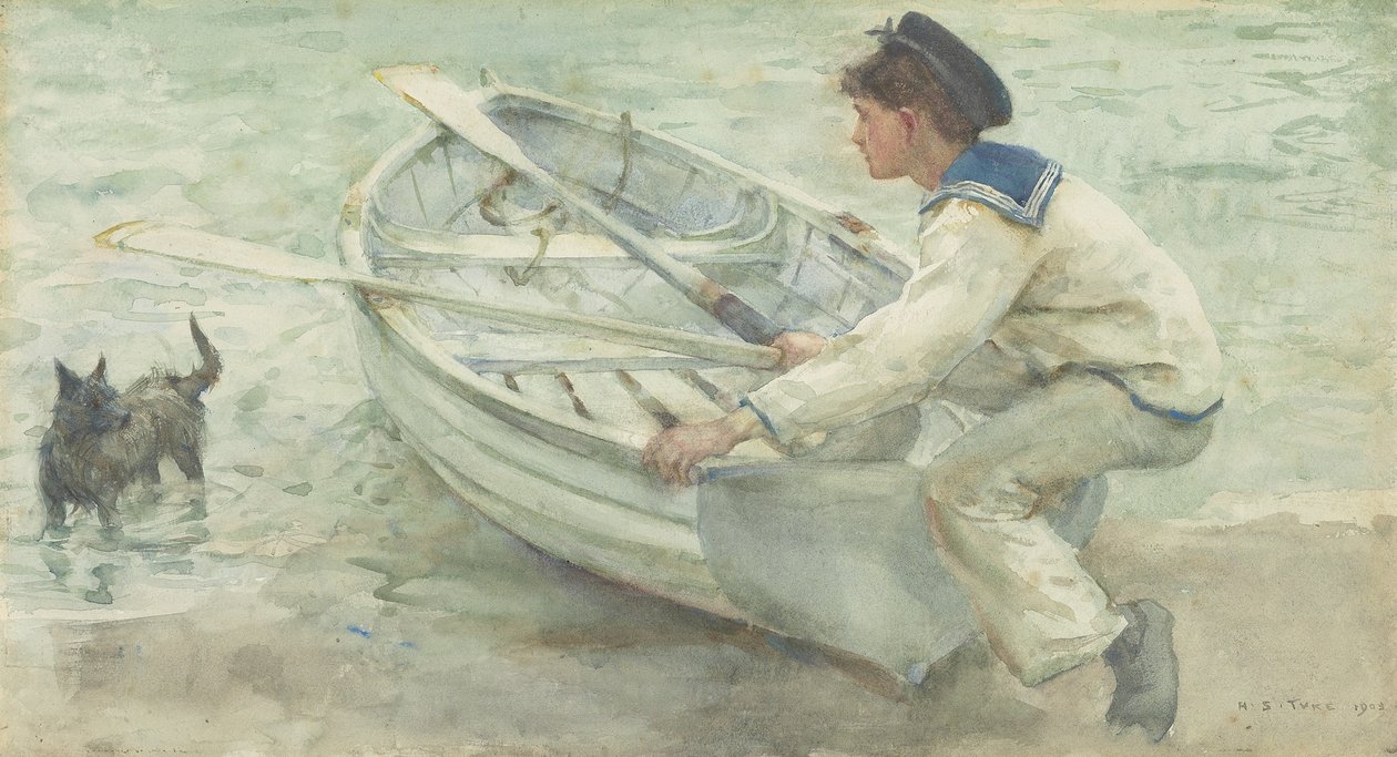 Preparando o lançamento, 1903 de Henry Scott Tuke