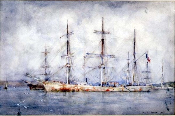Escuna na Âncora de Henry Scott Tuke