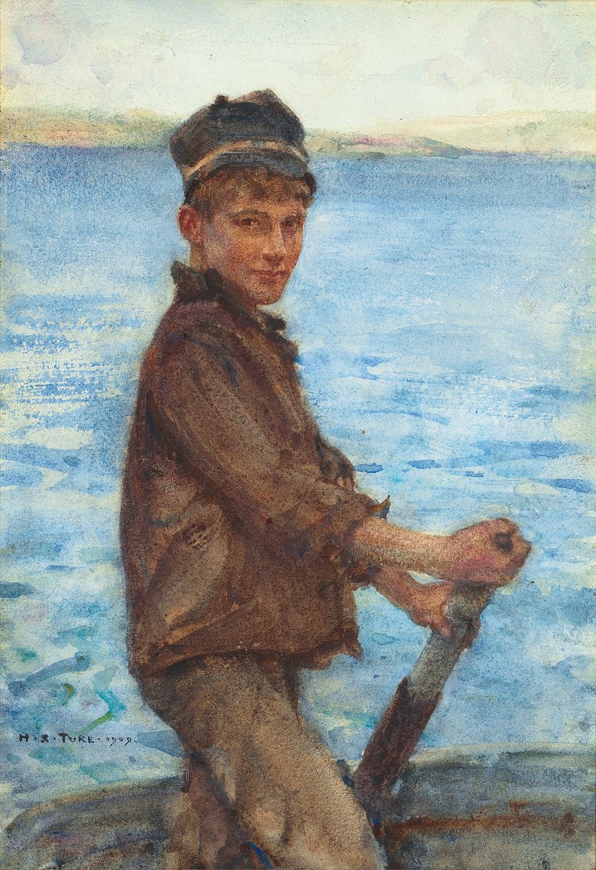 Dirigindo o Pontapé, 1909 de Henry Scott Tuke