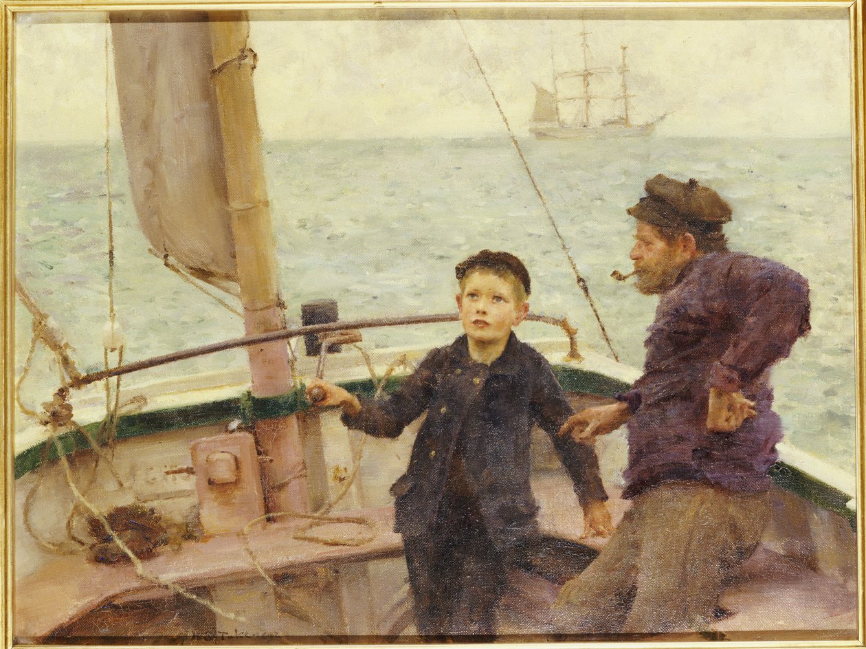 A lição de direção, 1892 de Henry Scott Tuke