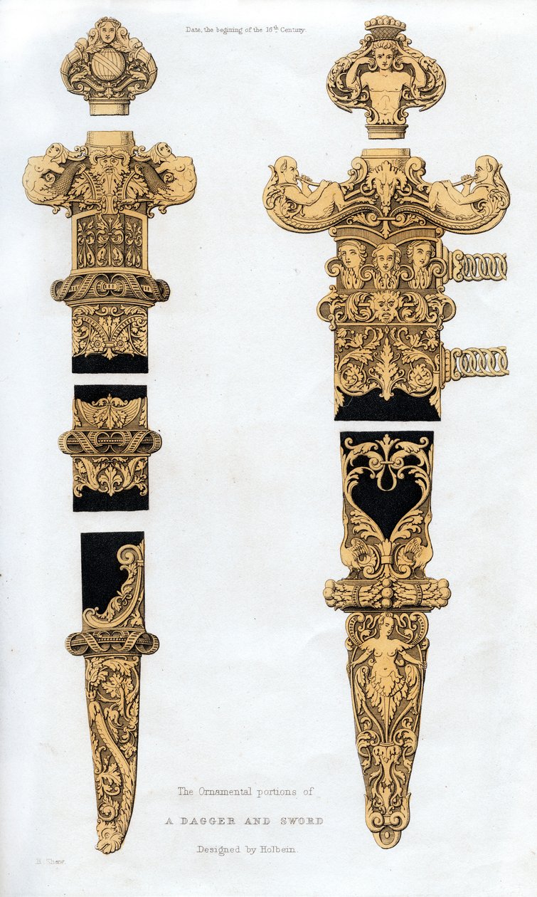 Adaga e espada, início do século XVI, 1843. de Henry Shaw