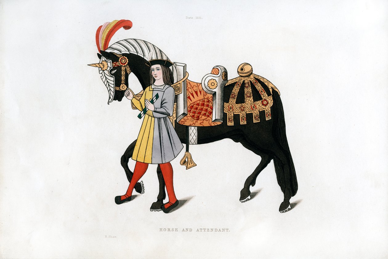 Cavalo e assistente, c1511, 1843. de Henry Shaw