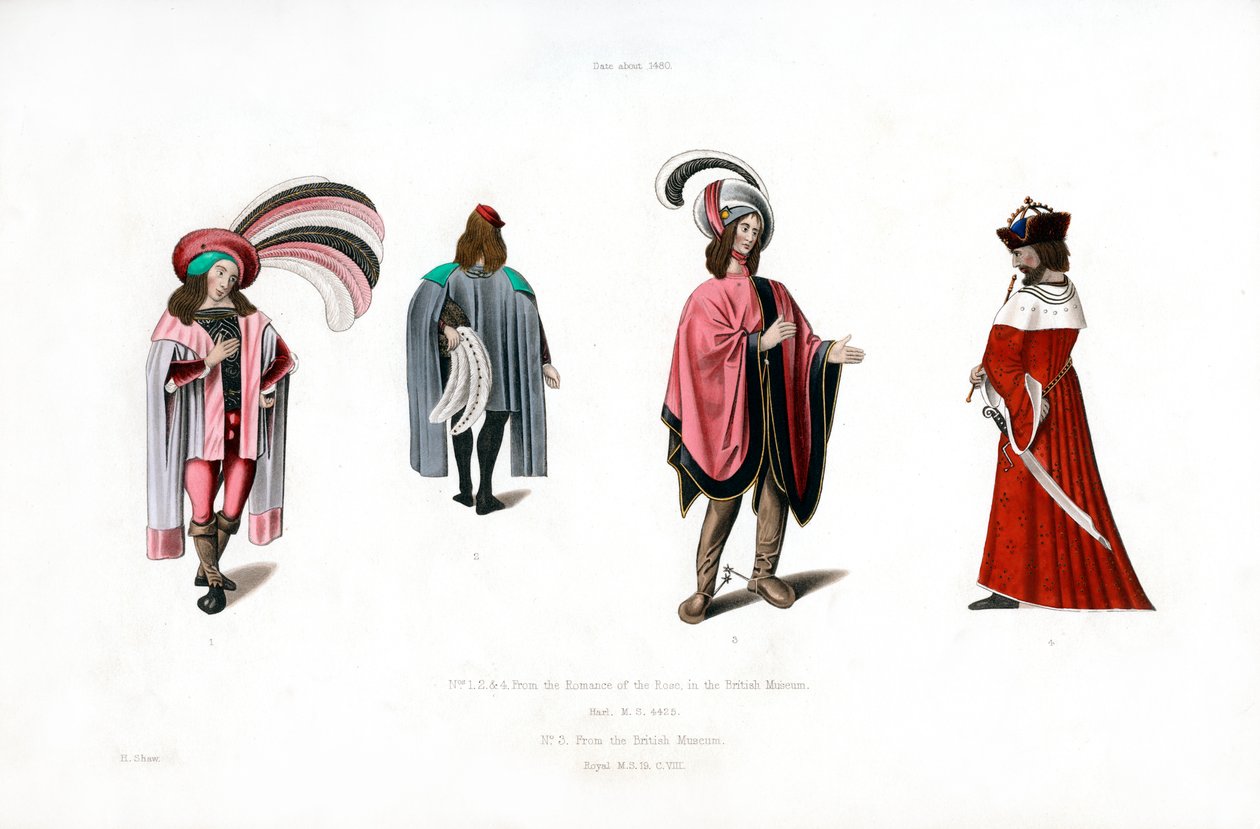 Vestido masculino, c1480, 1843. de Henry Shaw