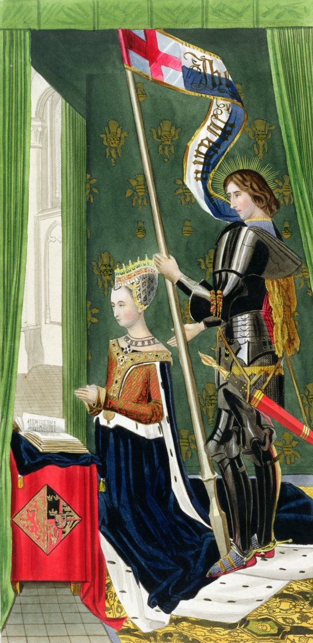 Margarida da Dinamarca, Rainha dos Escoceses (1456-86), após uma pintura de Hugo van der Goes (c.1440-82) completada c.1482 de Henry Shaw