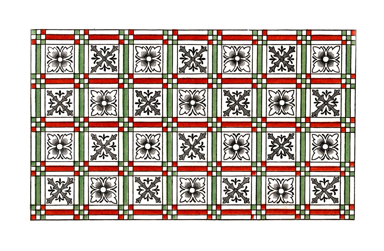 Pavimento ornamental, século XV, 1843. de Henry Shaw