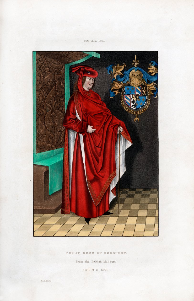 Filipe, duque de Borgonha, c1460, 1843. de Henry Shaw