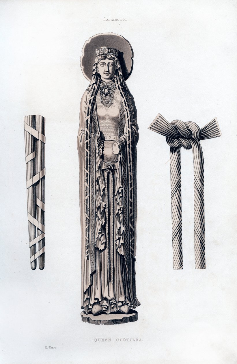 Rainha Clotilda, c1100, 1843. de Henry Shaw