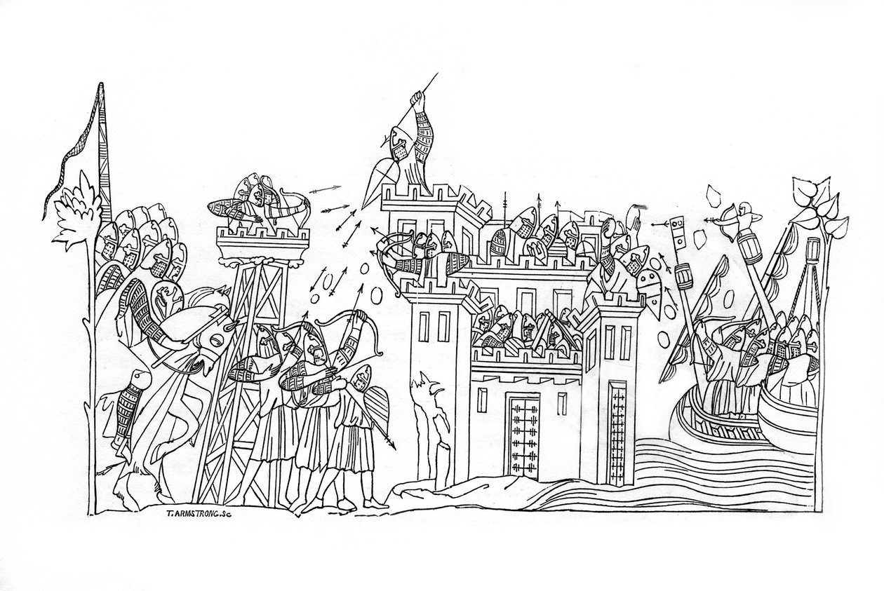 Cena do cerco, c1260, 1843. de Henry Shaw