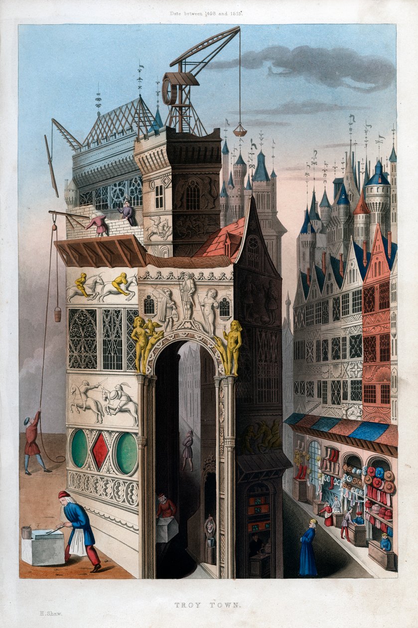Cidade de Troy, 1498-1515, 1843. de Henry Shaw