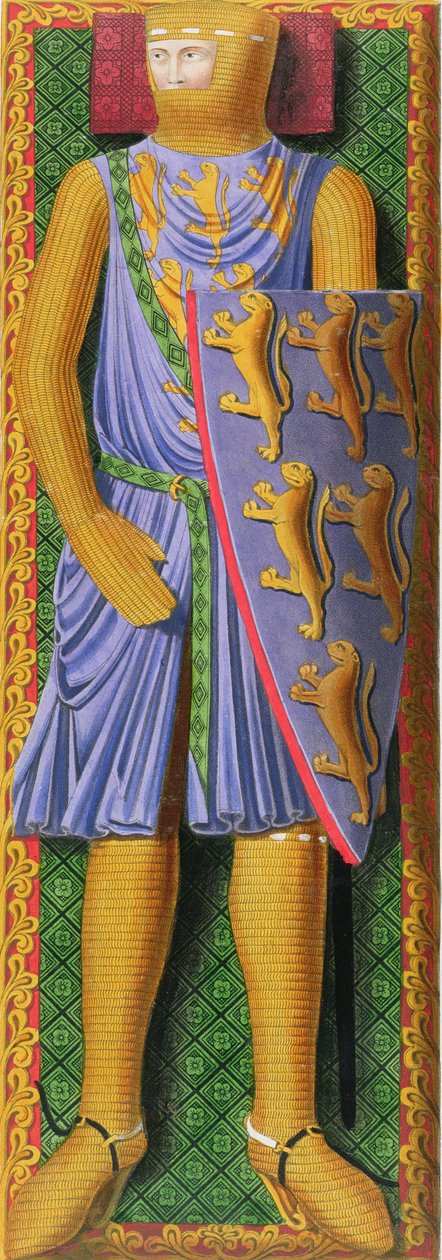 William Longespee, 1º Conde de Salisbury (d.1226) depois de um manuscrito do meio do século XIII na Biblioteca da Universidade de Cambridge de Henry Shaw