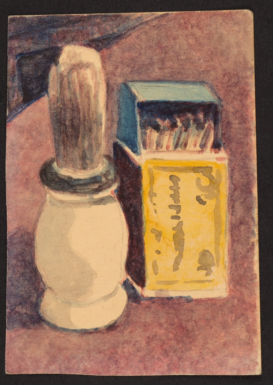 Escova de barba e fósforos, c.1930 de Henry Silk