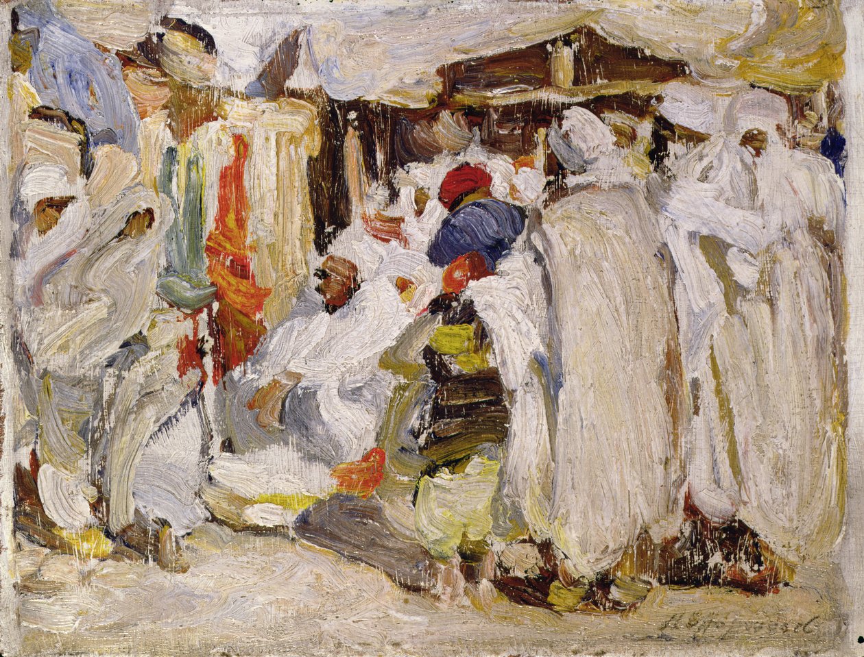 No Bazar (óleo sobre painel) de Henry Silkstone Hopwood