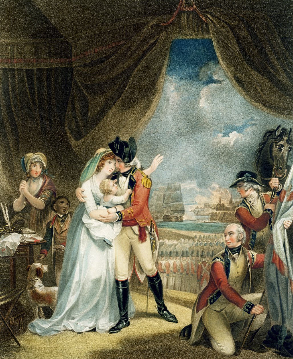 Guerra, gravada por John Whessell (c.1760-1823), pub. por T. Simpson e Darling und Thompson, 1798 (gravura de stipple) (par de 125539) de Henry Singleton