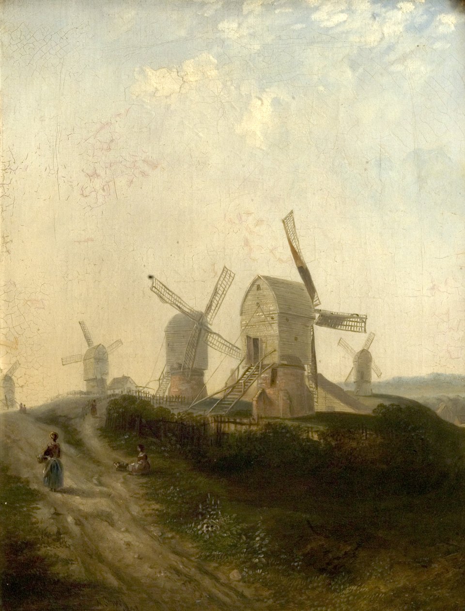Moinhos de vento na floresta de Nottingham, 1847 de Henry Smyth