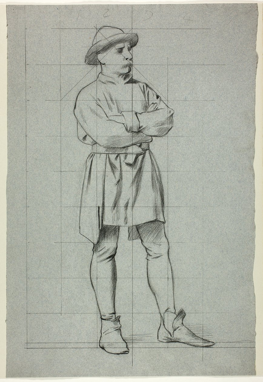 Homem de pé com os braços dobrados de Henry Stacy Marks