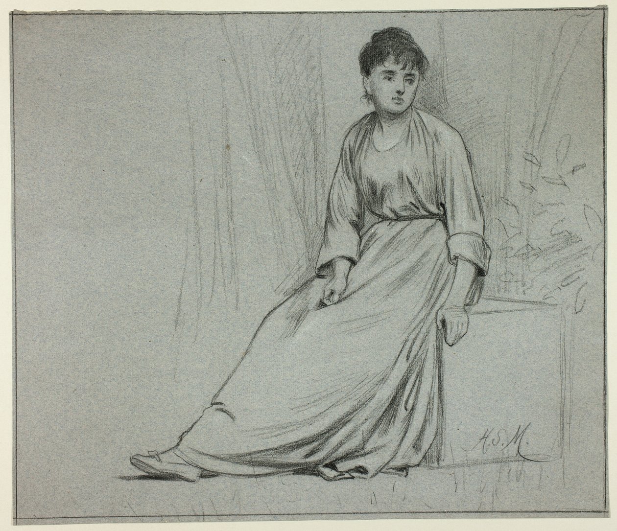 Mulher sentada virada para a direita de Henry Stacy Marks