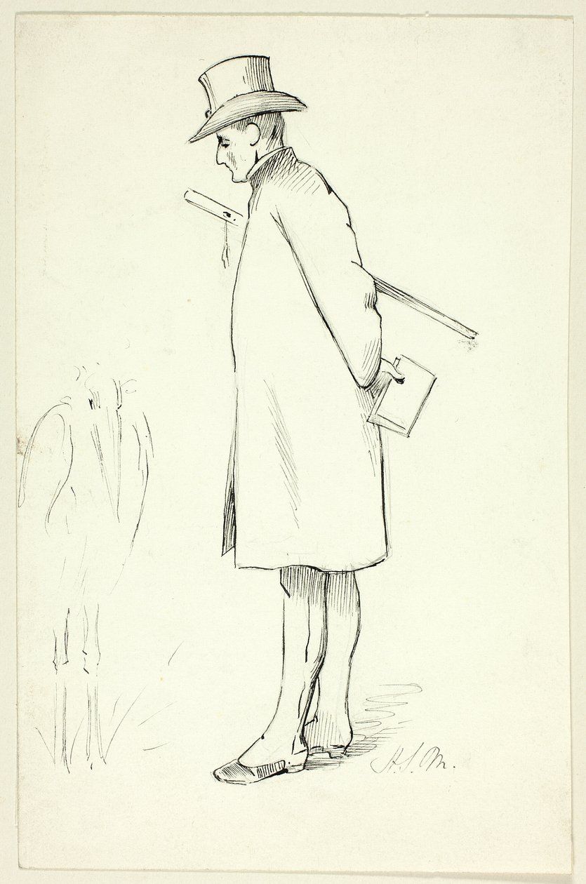 Estudo para a figura da visita episcopal de Henry Stacy Marks