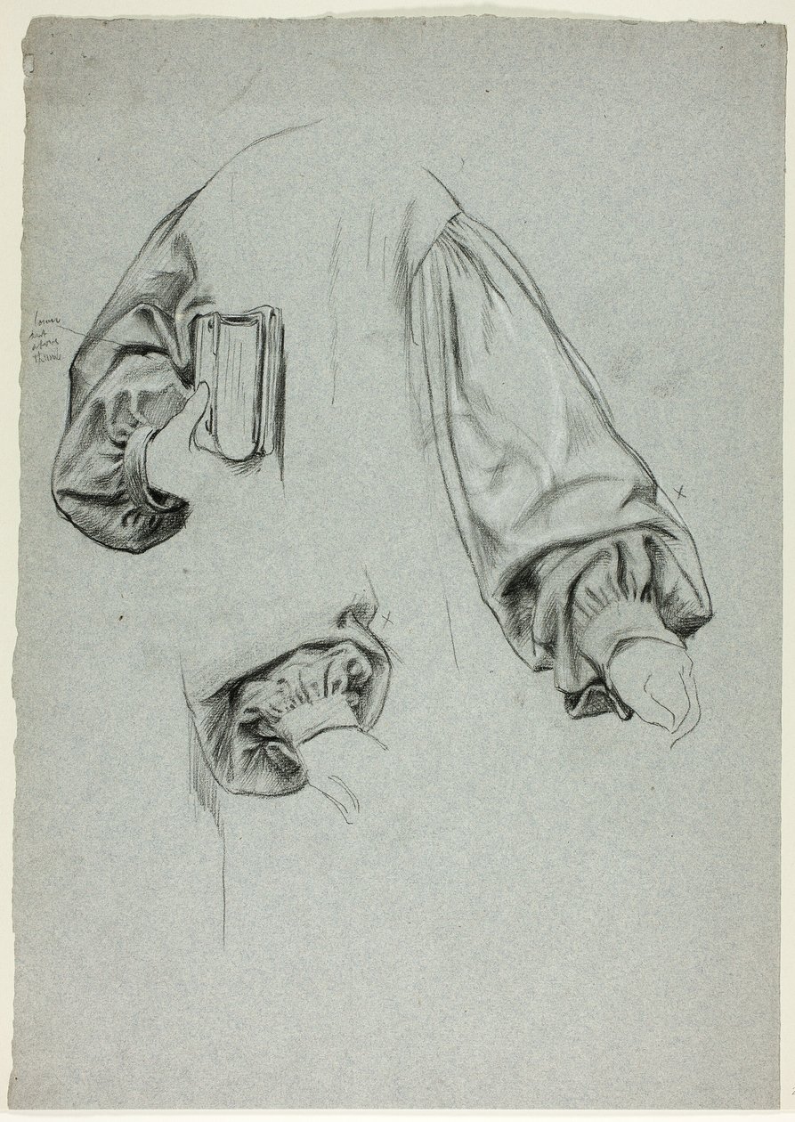 Três esboços de mangas de Henry Stacy Marks