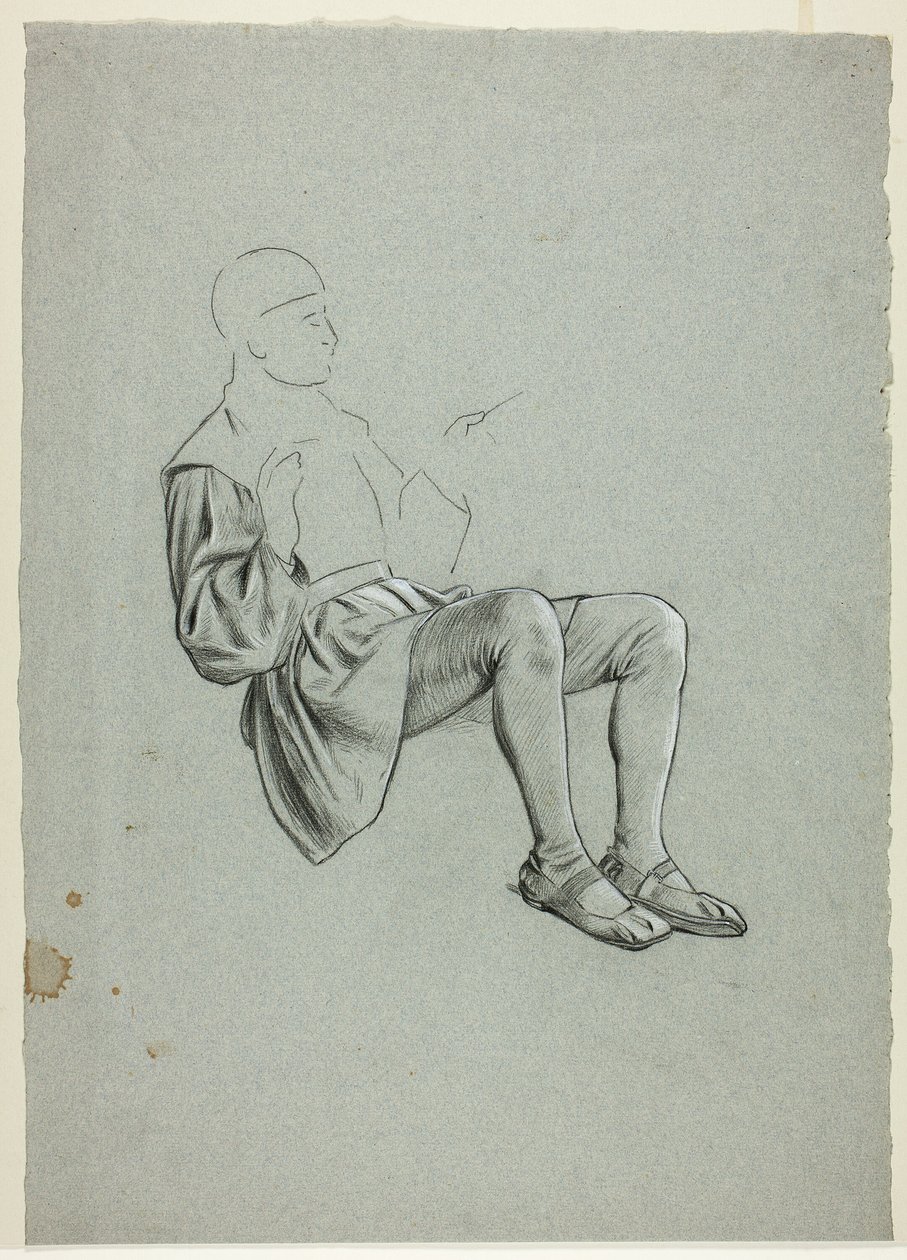 Esboço inacabado de um homem sentado de Henry Stacy Marks
