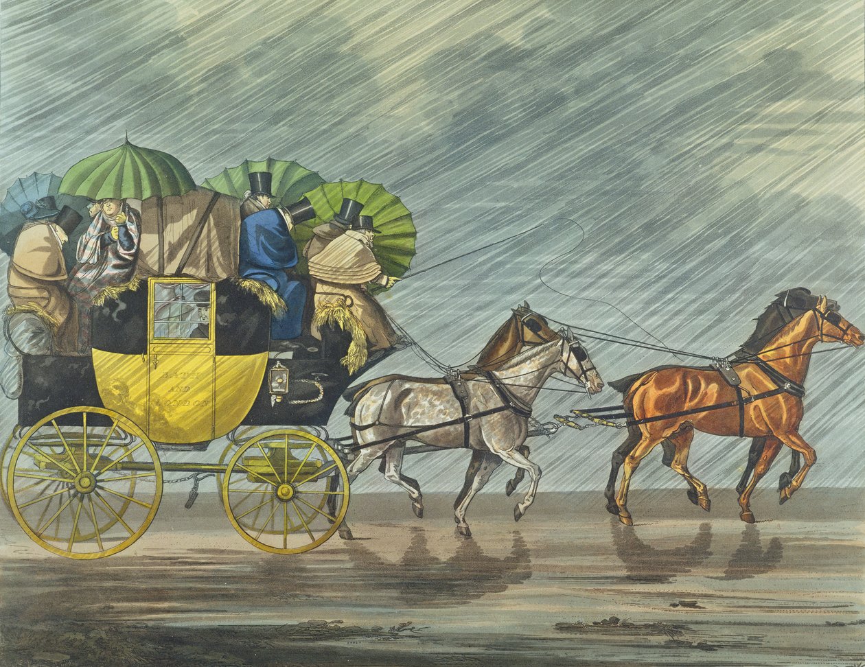 Um treinador de banho, aquatinted por George Hunt (fl.1820-40) publicado em 1820 (aquatint) de Henry Thomas Alken