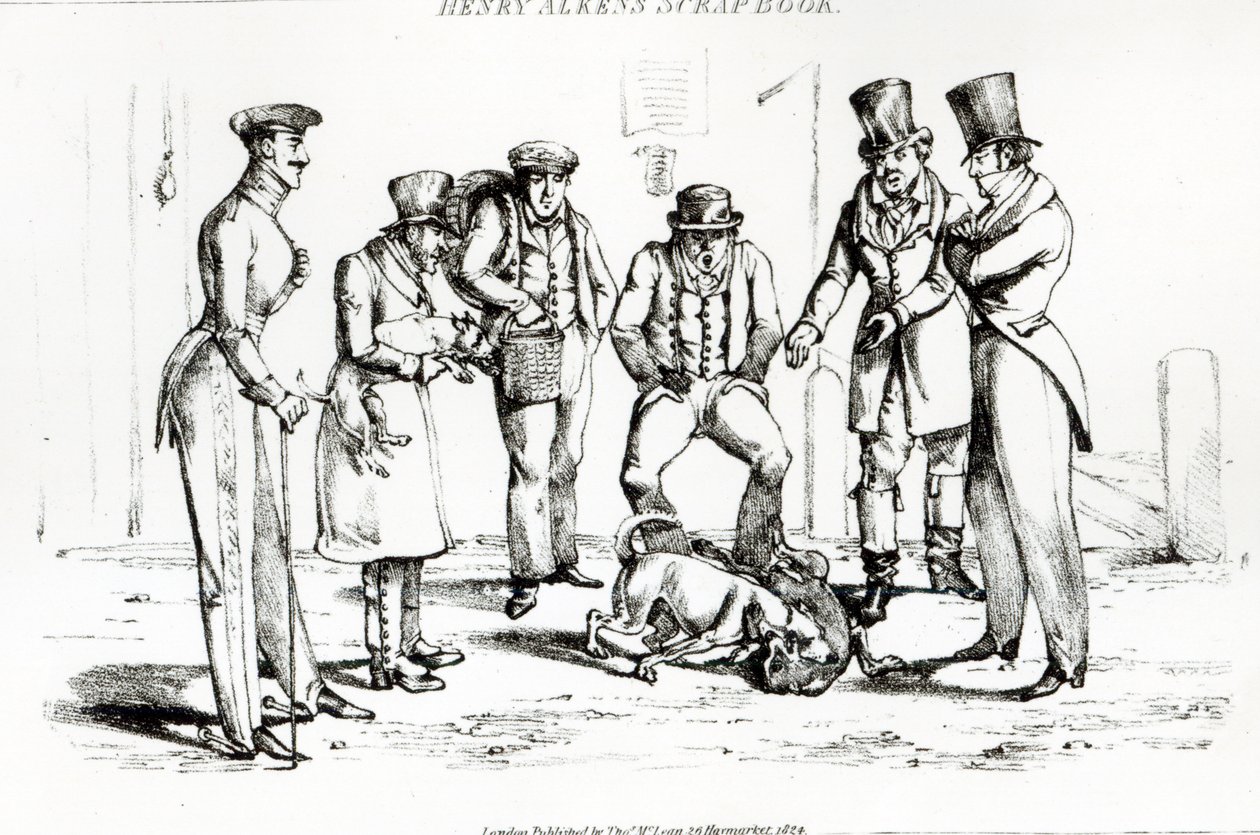 Luta de cães, 1824 de Henry Thomas Alken
