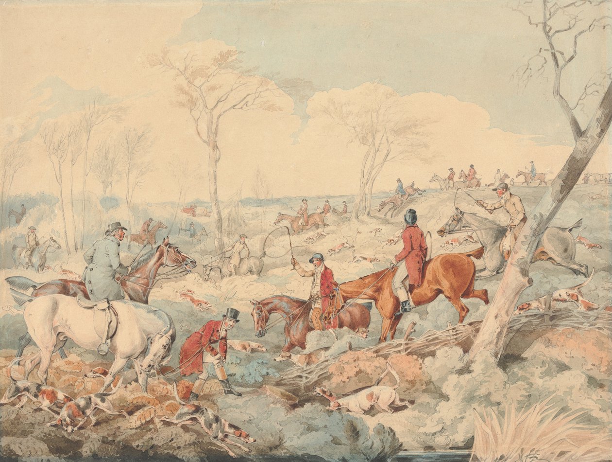 Caça à raposa: bater um matagal de Henry Thomas Alken