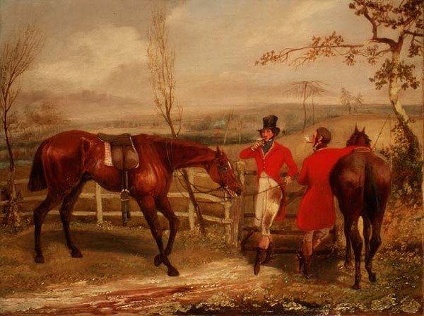 Cavalheiros a Fumar por uma Cerca de Henry Thomas Alken