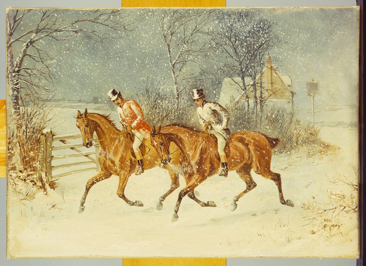 Sair em uma tempestade de neve de Henry Thomas Alken