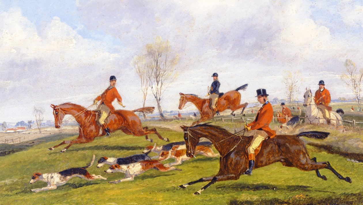 Cena de Caça (guache no painel) (ver 349143 para par) de Henry Thomas Alken