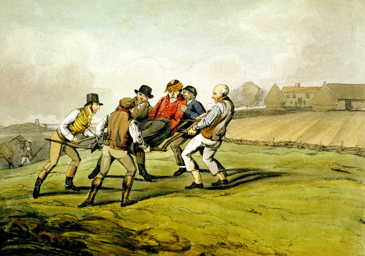 Feridos, de "Cavalos Qualificados e Cavaleiros Não Qualificados". de Henry Thomas Alken