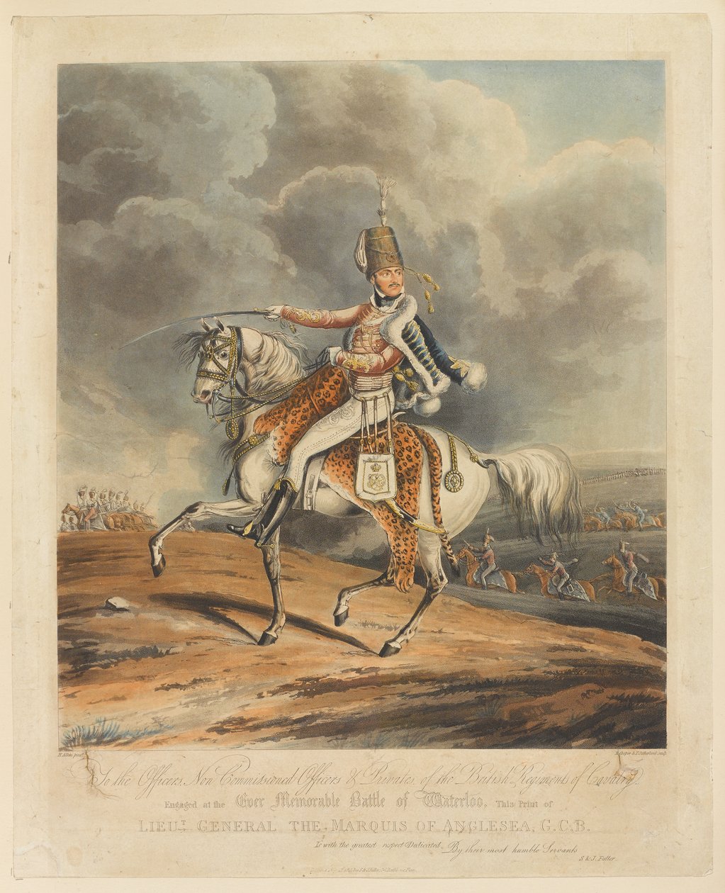  Lieut General O Marquês de Anglesea, GCB , Batalha de Waterloo, 1815 de Henry Thomas Alken