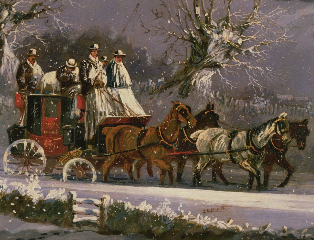 Londres para Dover treinador na neve de Henry Thomas Alken