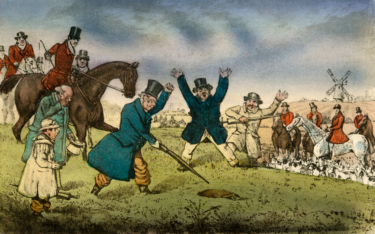 Tom velho, a lebre veterana e suas experiências, 1838 de Henry Thomas Alken