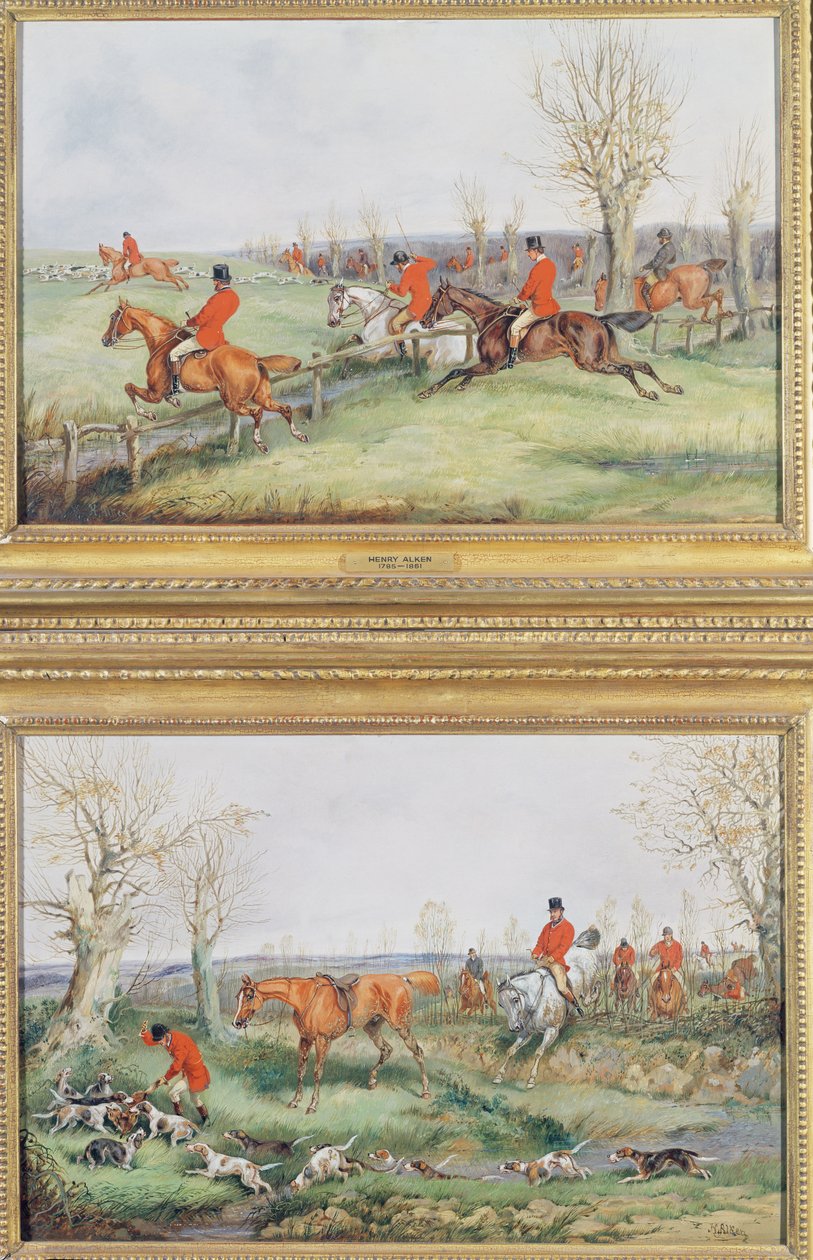 Par de cenas de caça do século XIX de Henry Thomas Alken