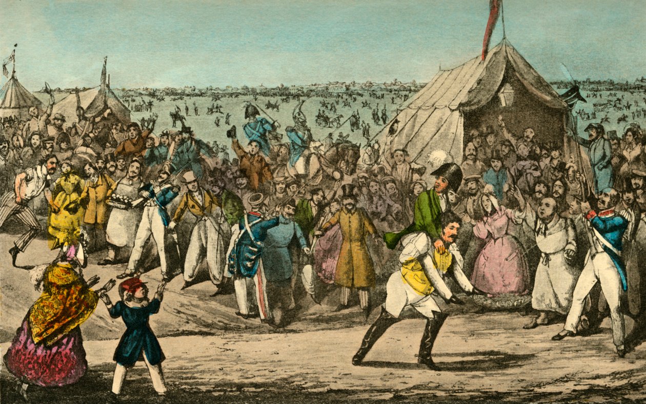 Sporting na França - O Sr. Jorrocks vence o Barão pela Velocidade, 1838 de Henry Thomas Alken