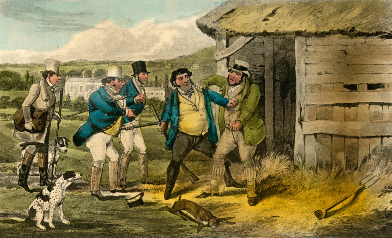 O escudeiro Cheatums Keeper ataca o assassino de Old Tom, 1838 de Henry Thomas Alken