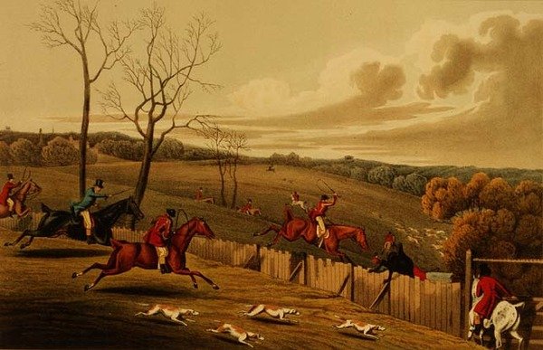 Stag Hunting, aquatinted bt I. Clark, pub. por Thomas McLean de Henry Thomas Alken