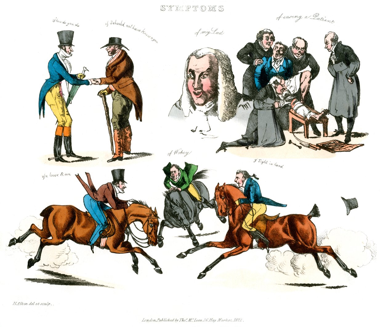 Sintomas de ser divertido, 1822. de Henry Thomas Alken