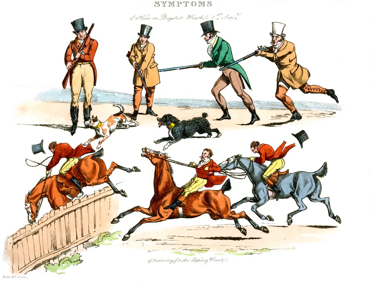 Sintomas de ser divertido, 1822. de Henry Thomas Alken