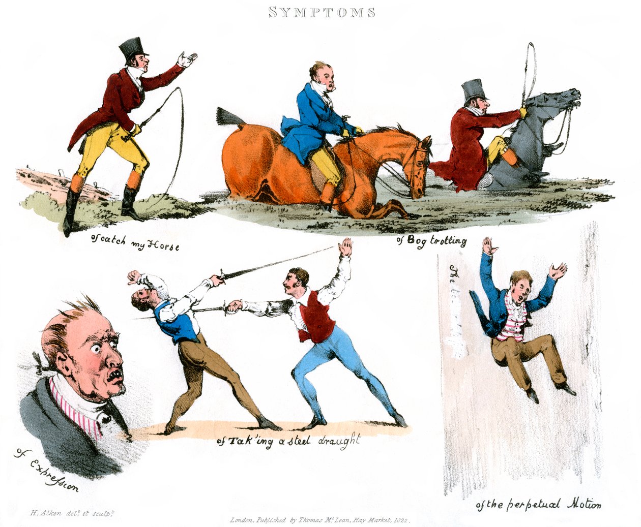 Sintomas de ser divertido, 1822. de Henry Thomas Alken
