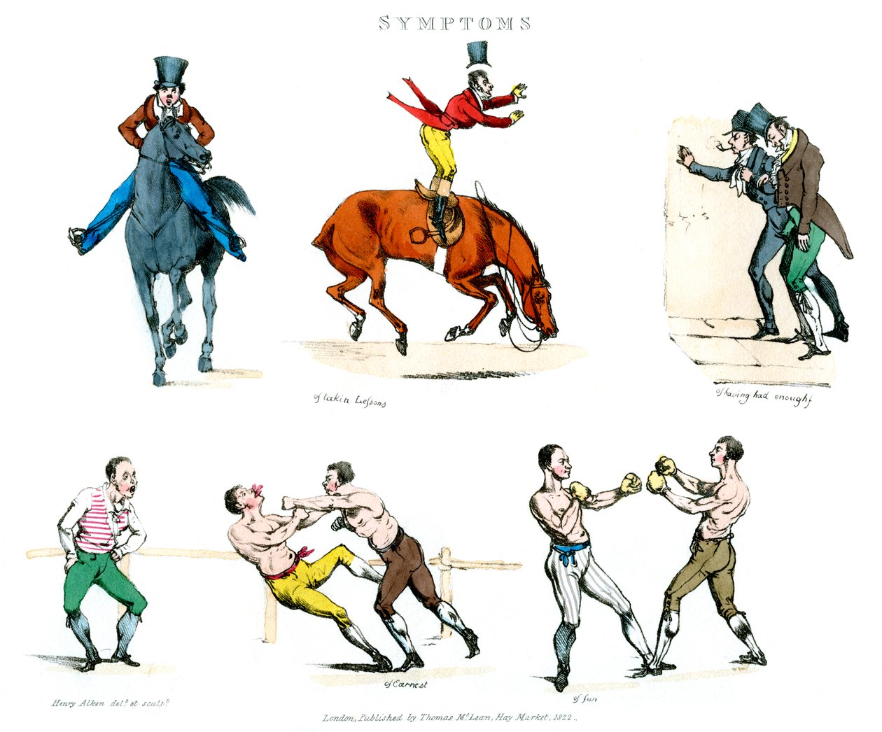 Sintomas de ser divertido, 1822. de Henry Thomas Alken