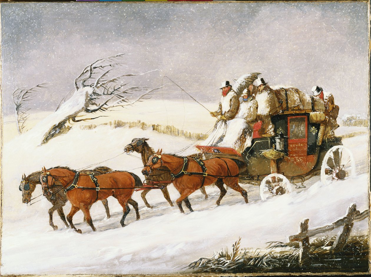 Treinador de Dover para Londres: no inverno de Henry Thomas Alken