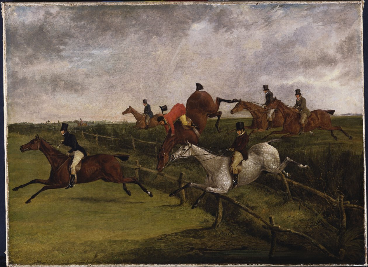 The Grand Leicestershire Steeplechase, 12 de março de 1829: Sintomas de angústia de Henry Thomas Alken