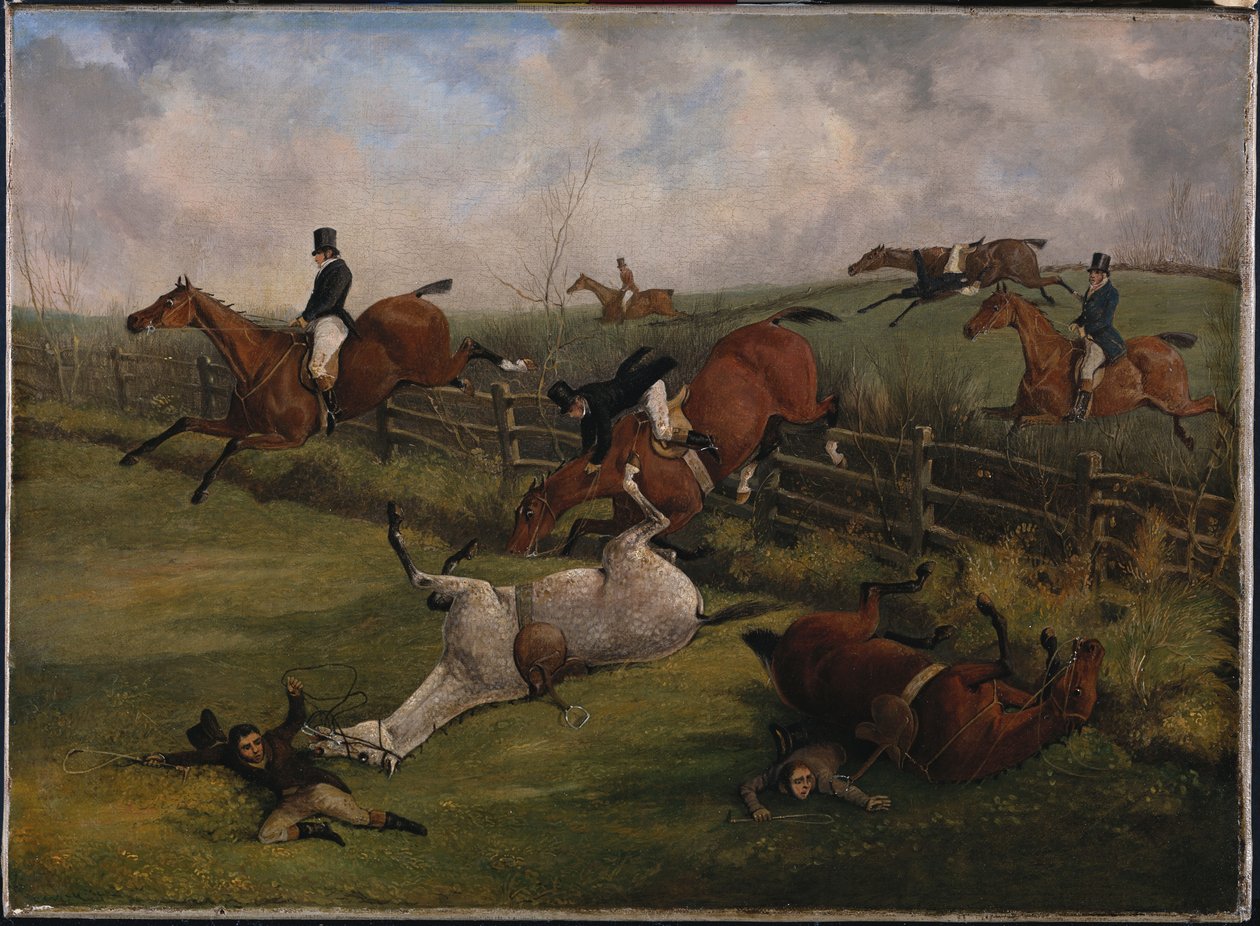 The Grand Leicestershire Steeplechase, 12 de março de 1829: Uma cena rica e como nenhum outro país pode exibir de Henry Thomas Alken