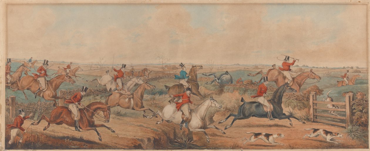 A Caçada de Leicestershire — Uma luta pela partida de Henry Thomas Alken