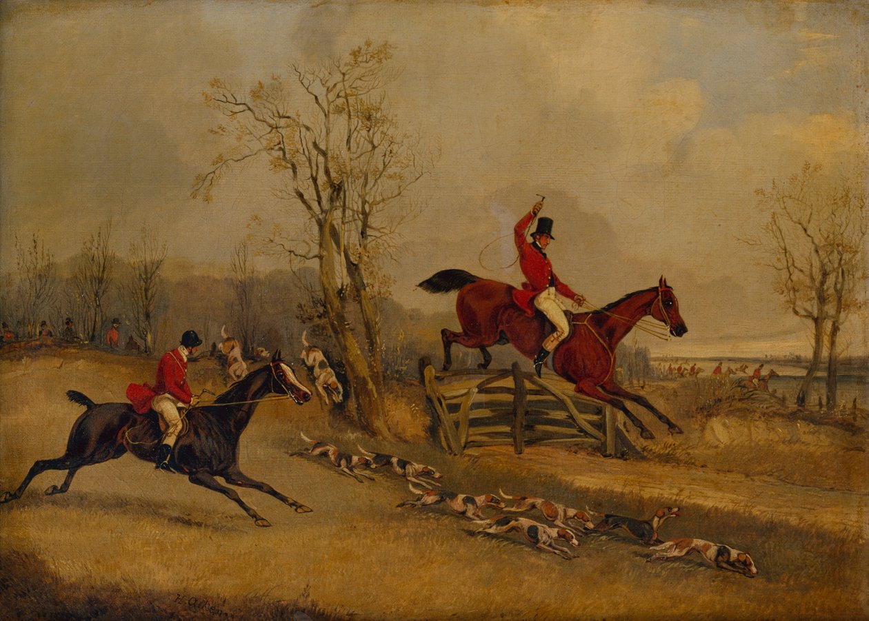 The Meet, Over the Gate (óleo) de Henry Thomas Alken