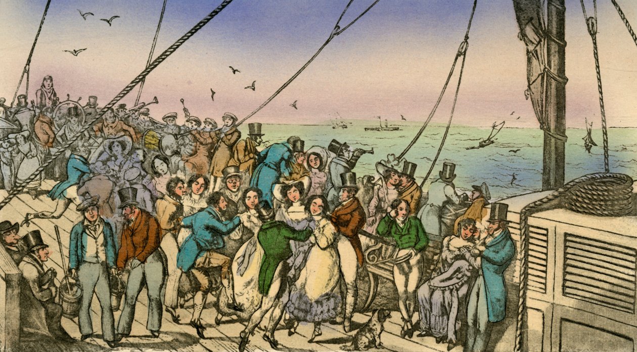 Os prazeres de um pacote de vapor Margate, 1838 de Henry Thomas Alken