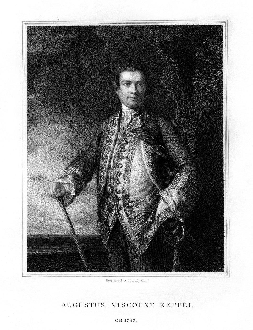 Augustus Keppel, 1º visconde Keppel, almirante britânico, 1833. de Henry Thomas Ryall