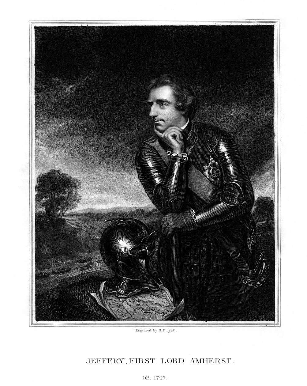 Jeffery Amherst, 1º Barão Amherst, Comandante em Chefe do Exército Britânico, 1832. de Henry Thomas Ryall
