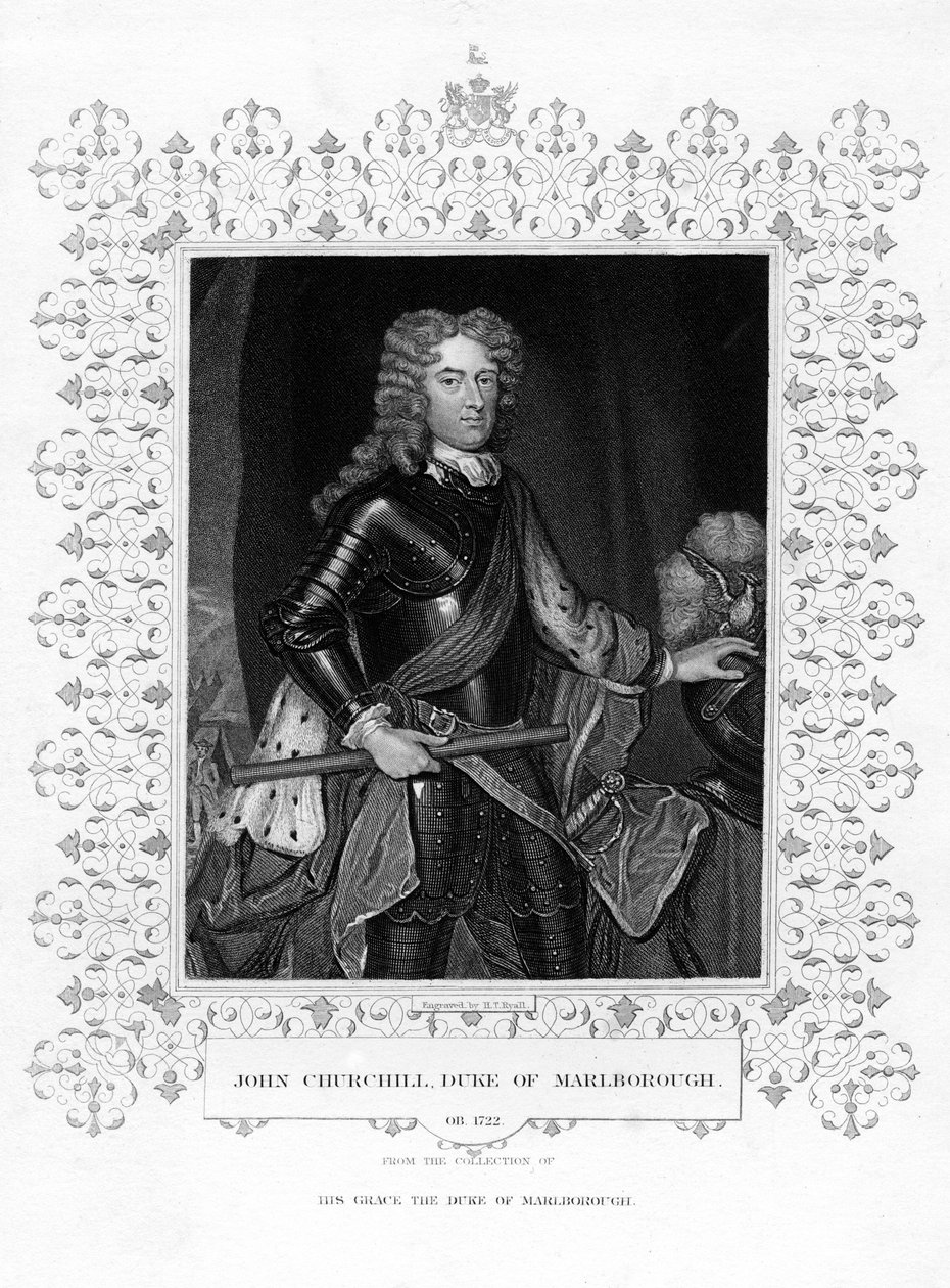 John Churchill, 1º duque de Marlborough, oficial militar inglês, século XIX. de Henry Thomas Ryall